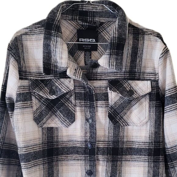 RSQ Girls Plaid Oversized Shacket - Picture 4 of 6